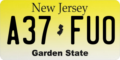 NJ license plate A37FUO