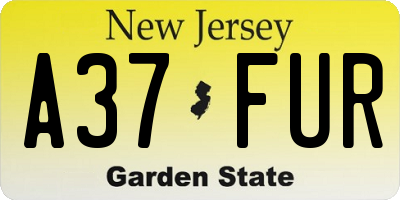 NJ license plate A37FUR