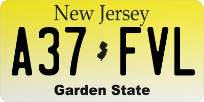 NJ license plate A37FVL