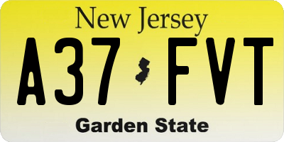 NJ license plate A37FVT