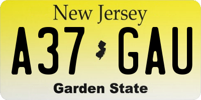 NJ license plate A37GAU