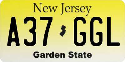 NJ license plate A37GGL