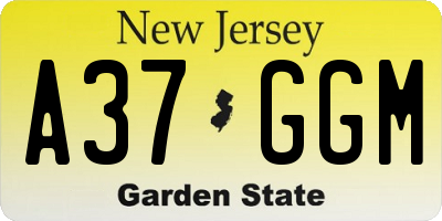 NJ license plate A37GGM