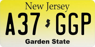 NJ license plate A37GGP