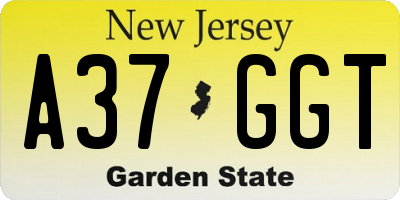 NJ license plate A37GGT