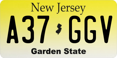 NJ license plate A37GGV