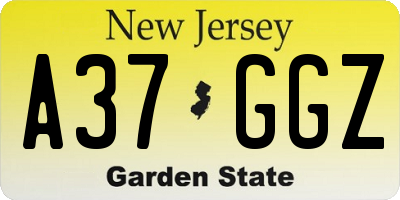 NJ license plate A37GGZ