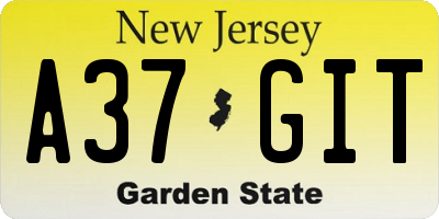 NJ license plate A37GIT
