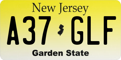 NJ license plate A37GLF