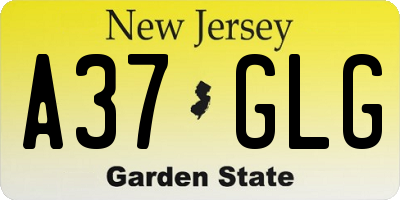 NJ license plate A37GLG
