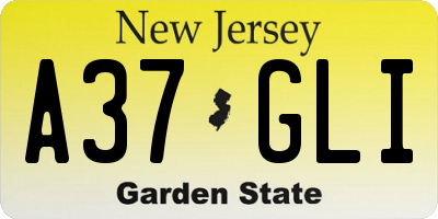 NJ license plate A37GLI