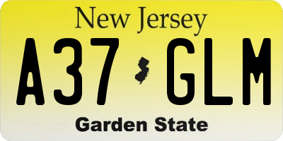 NJ license plate A37GLM