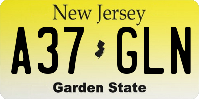 NJ license plate A37GLN