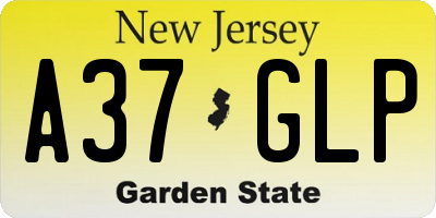 NJ license plate A37GLP