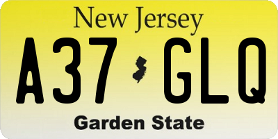 NJ license plate A37GLQ