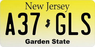NJ license plate A37GLS