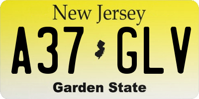 NJ license plate A37GLV