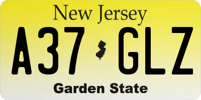 NJ license plate A37GLZ