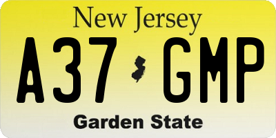 NJ license plate A37GMP