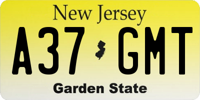 NJ license plate A37GMT