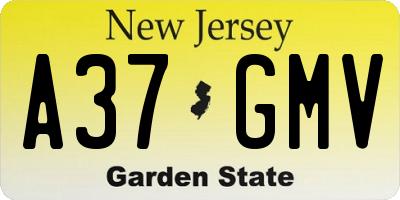 NJ license plate A37GMV