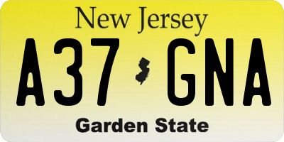 NJ license plate A37GNA