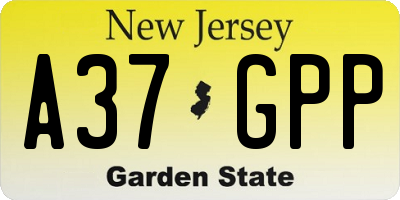 NJ license plate A37GPP