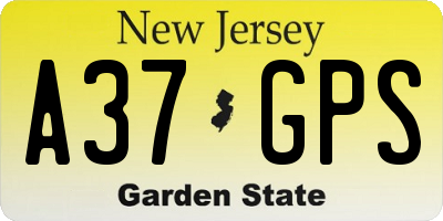 NJ license plate A37GPS
