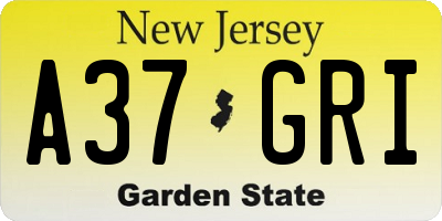 NJ license plate A37GRI
