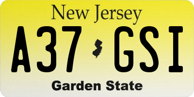 NJ license plate A37GSI