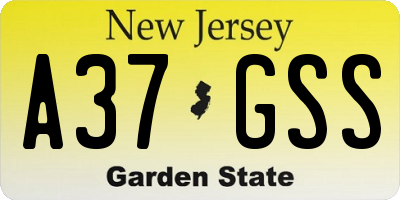 NJ license plate A37GSS