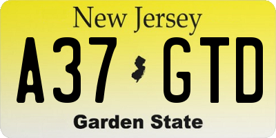 NJ license plate A37GTD