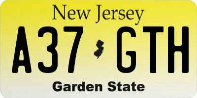 NJ license plate A37GTH