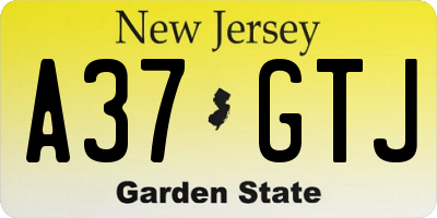 NJ license plate A37GTJ