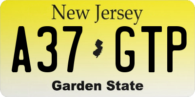 NJ license plate A37GTP