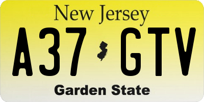 NJ license plate A37GTV