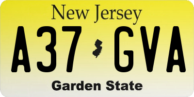 NJ license plate A37GVA