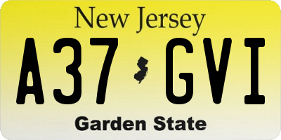NJ license plate A37GVI