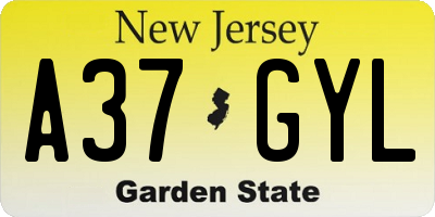 NJ license plate A37GYL