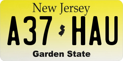 NJ license plate A37HAU