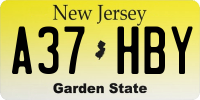 NJ license plate A37HBY