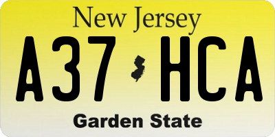 NJ license plate A37HCA