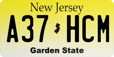 NJ license plate A37HCM