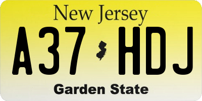 NJ license plate A37HDJ
