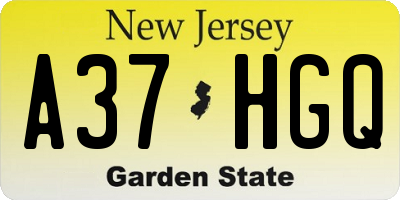 NJ license plate A37HGQ