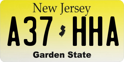 NJ license plate A37HHA