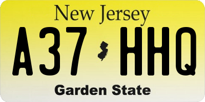 NJ license plate A37HHQ
