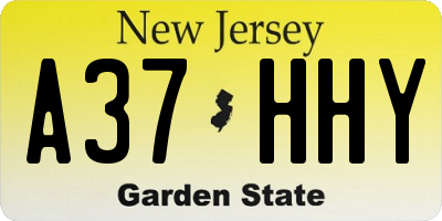 NJ license plate A37HHY