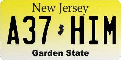 NJ license plate A37HIM