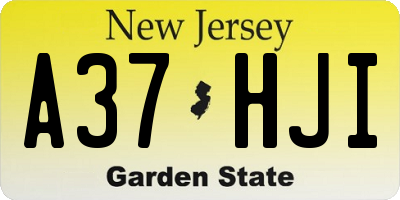 NJ license plate A37HJI